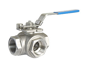 316 Ball valve 3-way L-Port female/female/female BSP PN63